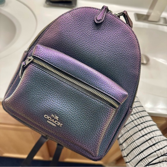 Coach Hologram Oil Slick Charlie Mini Backpack - Picture 12 of 17